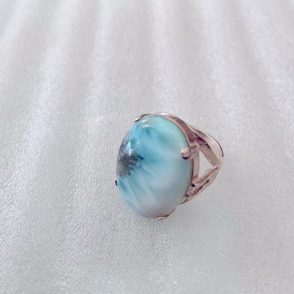 ❤️⭐️❤️ Natural Larimar gemstone 💎 ring - Picture 6 of 7